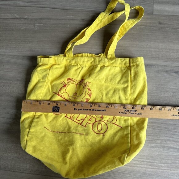 VINTAGE ALPO CAT FOOD YELLOW CANVAS TOTE BAG, GARFIELD 1978‎ - Picture 9 of 12
